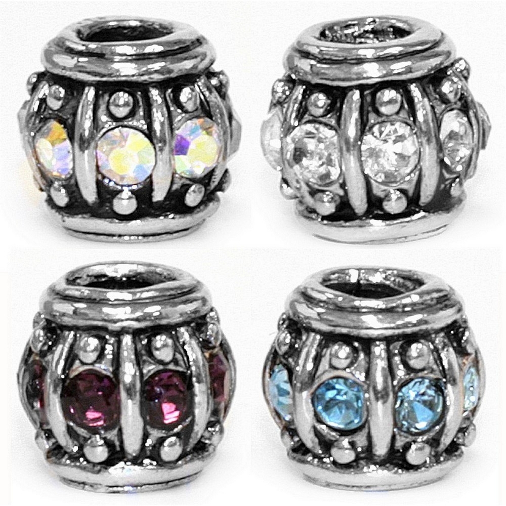 Component crystal glass studded bead