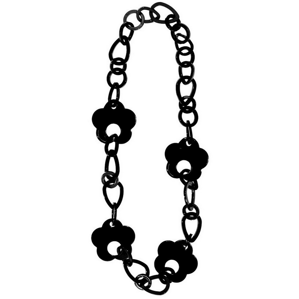 Necklace acrylic flower link 90cm