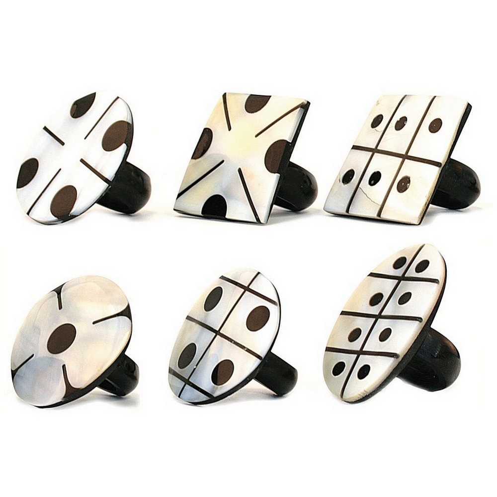 Ring resin & shell pierrot inlay