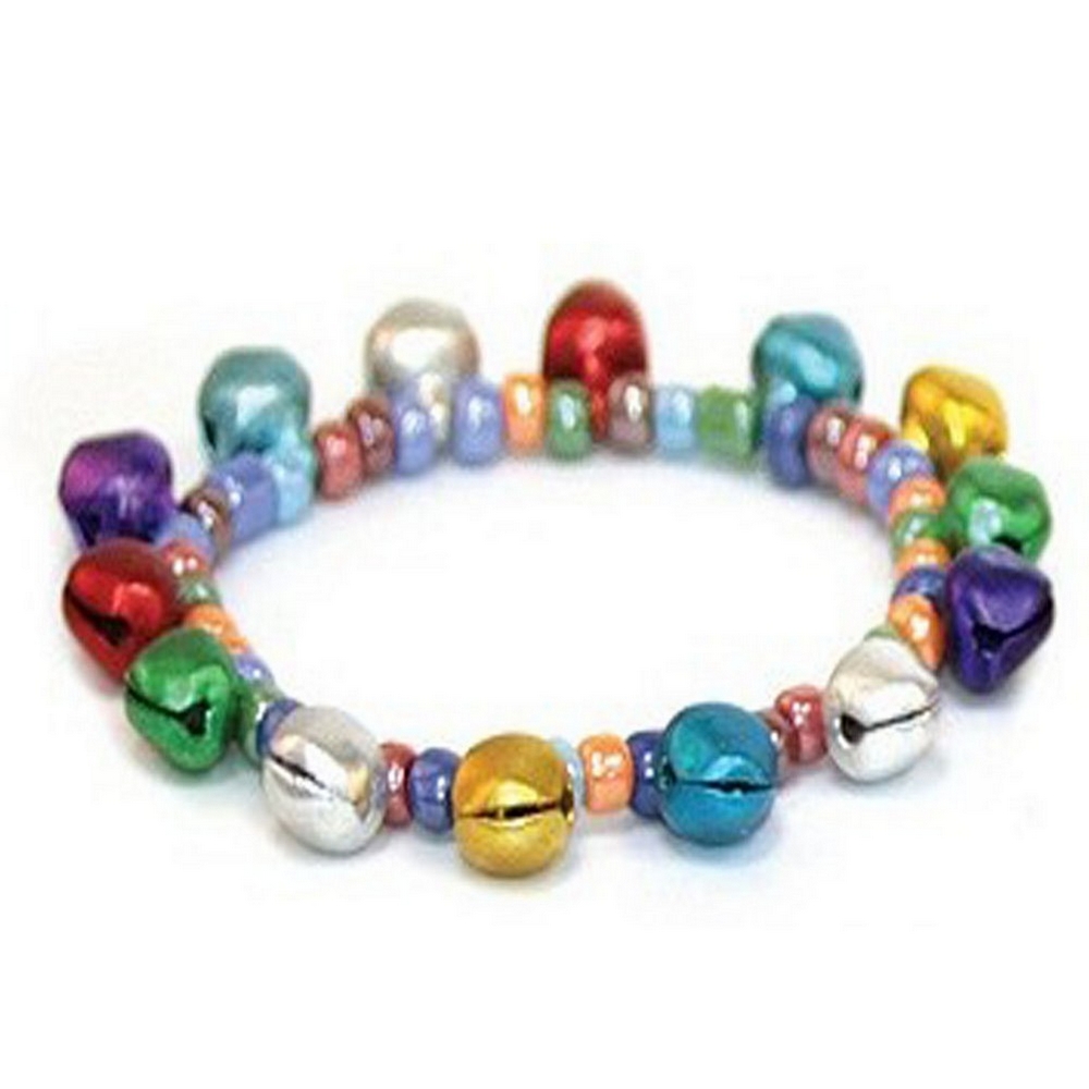 Bracelet bells elasticated multicoloured