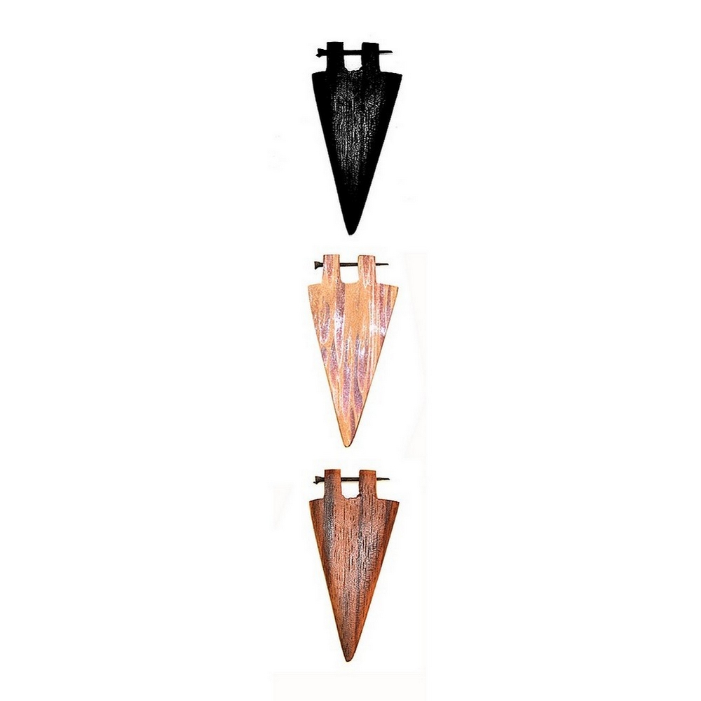 Front & back earring wood geometric tri shape