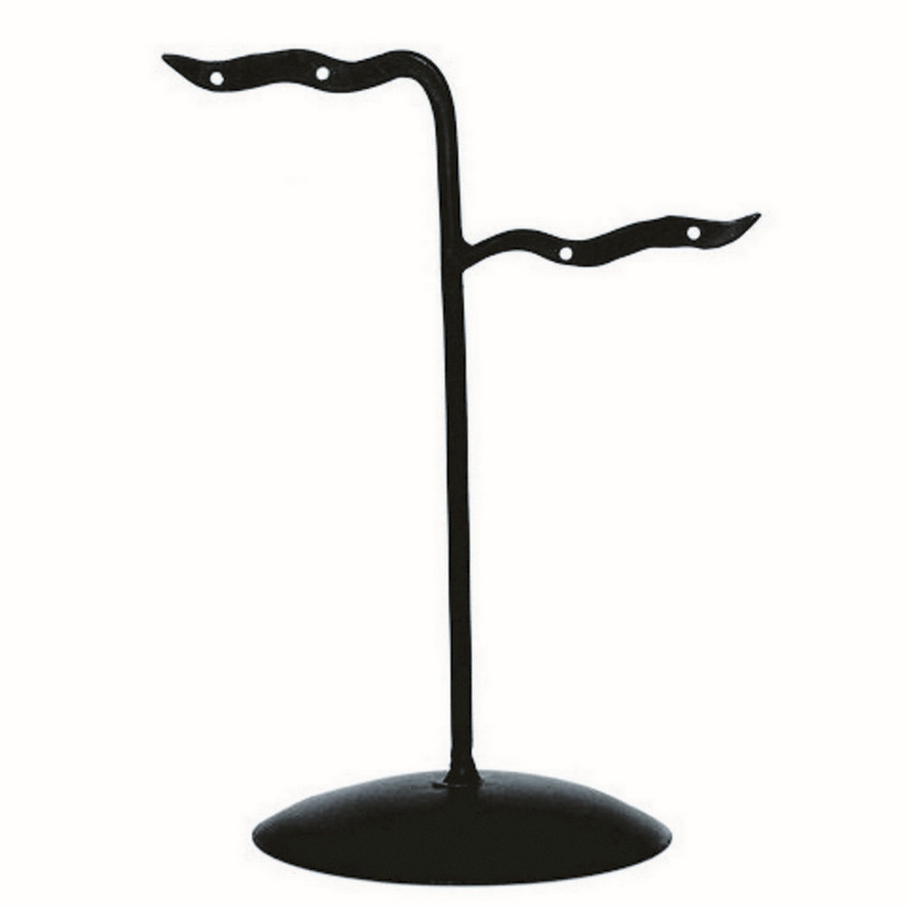 POS stand display earrings 2 arm 4 hole black 12 x 15cm