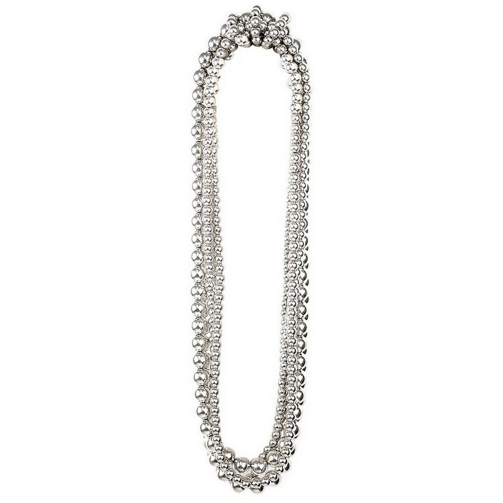 Necklace resin silver bubble 5 strand