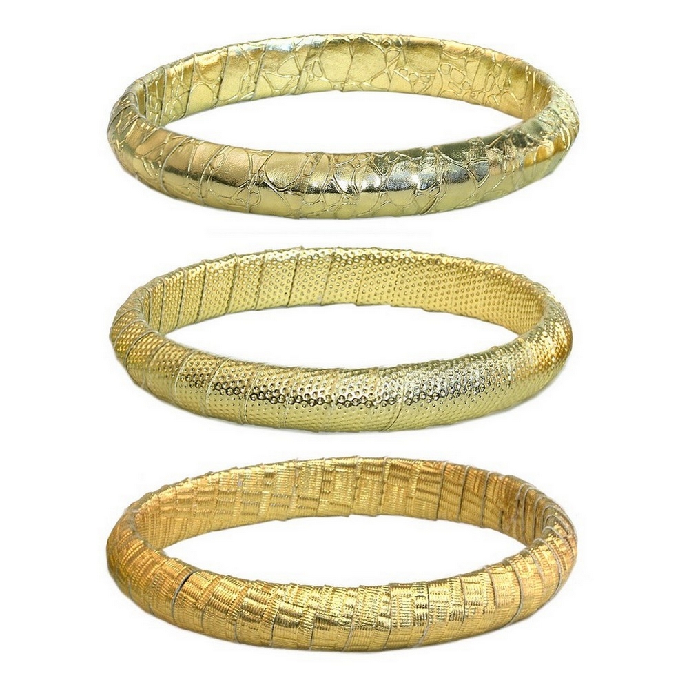 Bangle fabric & resin embossed gold