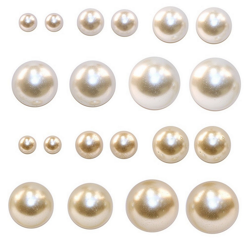 Stud earring glass pearl perfect 10mm off-white