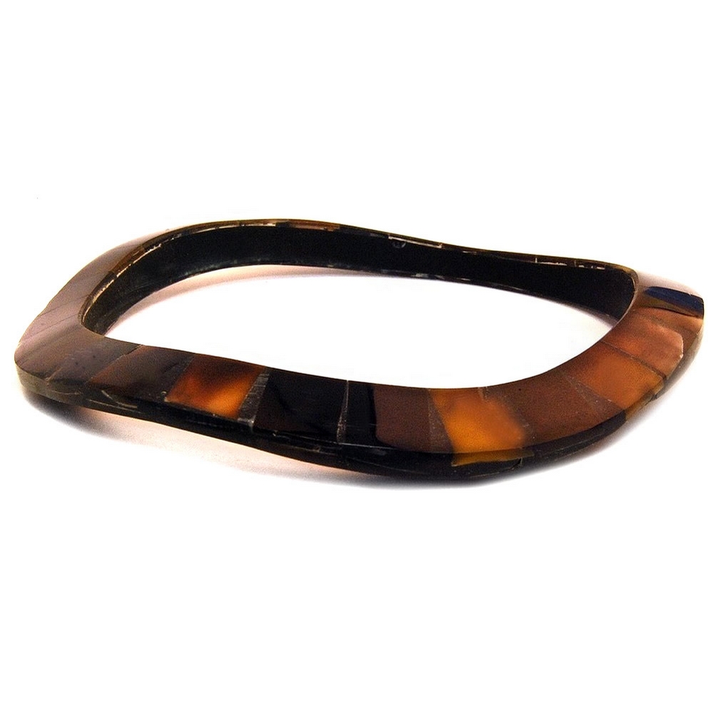 Bracelet shell undulating black tile