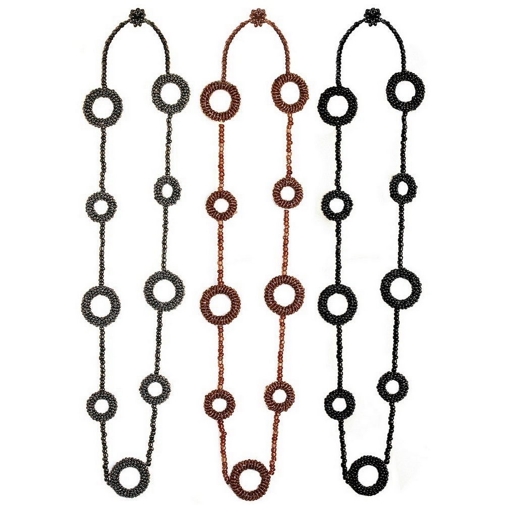 Necklace glass 11 rings 76cm