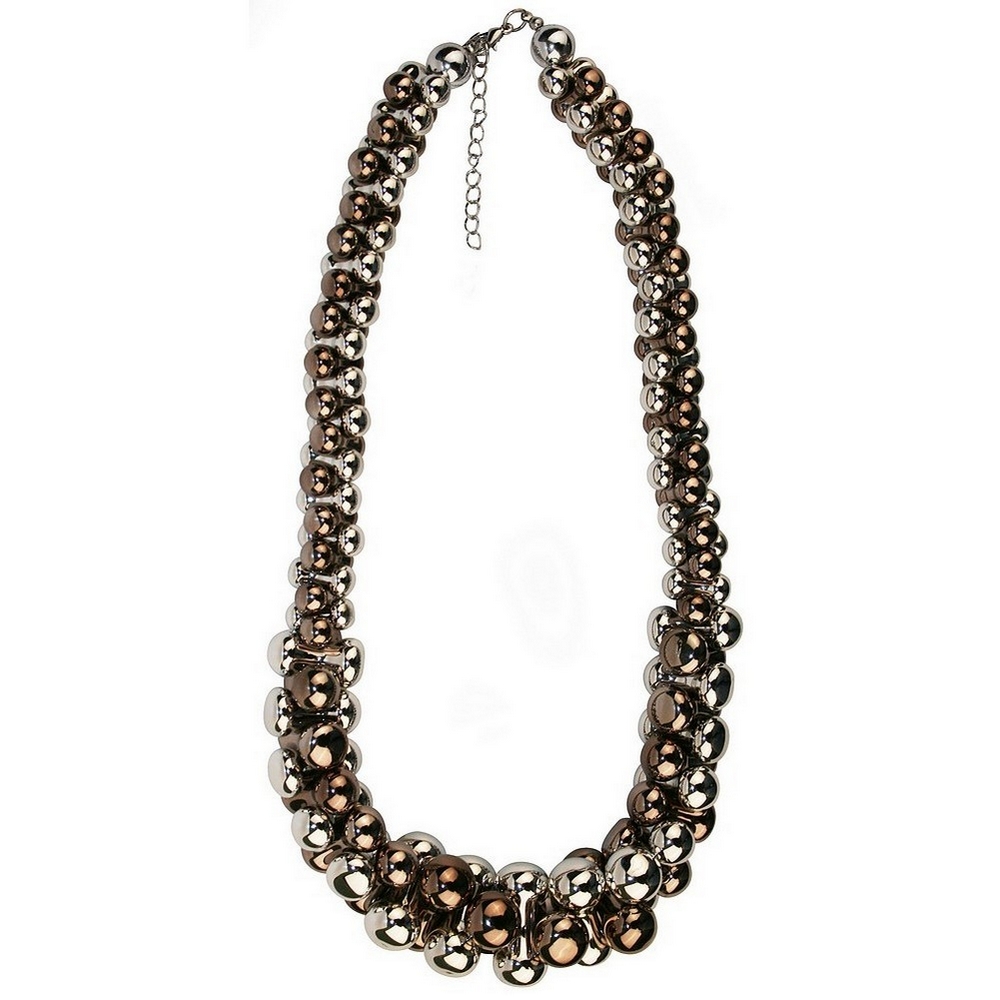 Necklace graduated mirror bubble bone 55cm