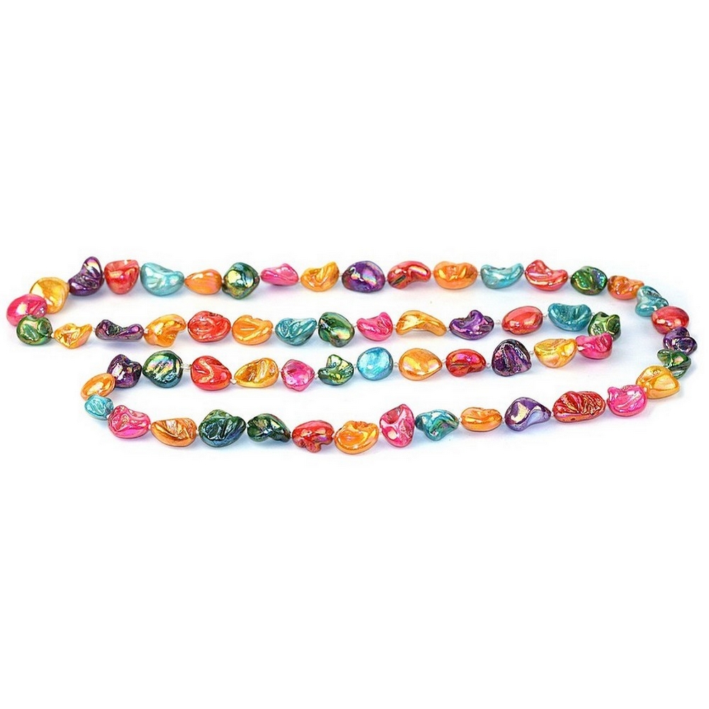 Bead string necklace shell sugar lustre nugget 120cm