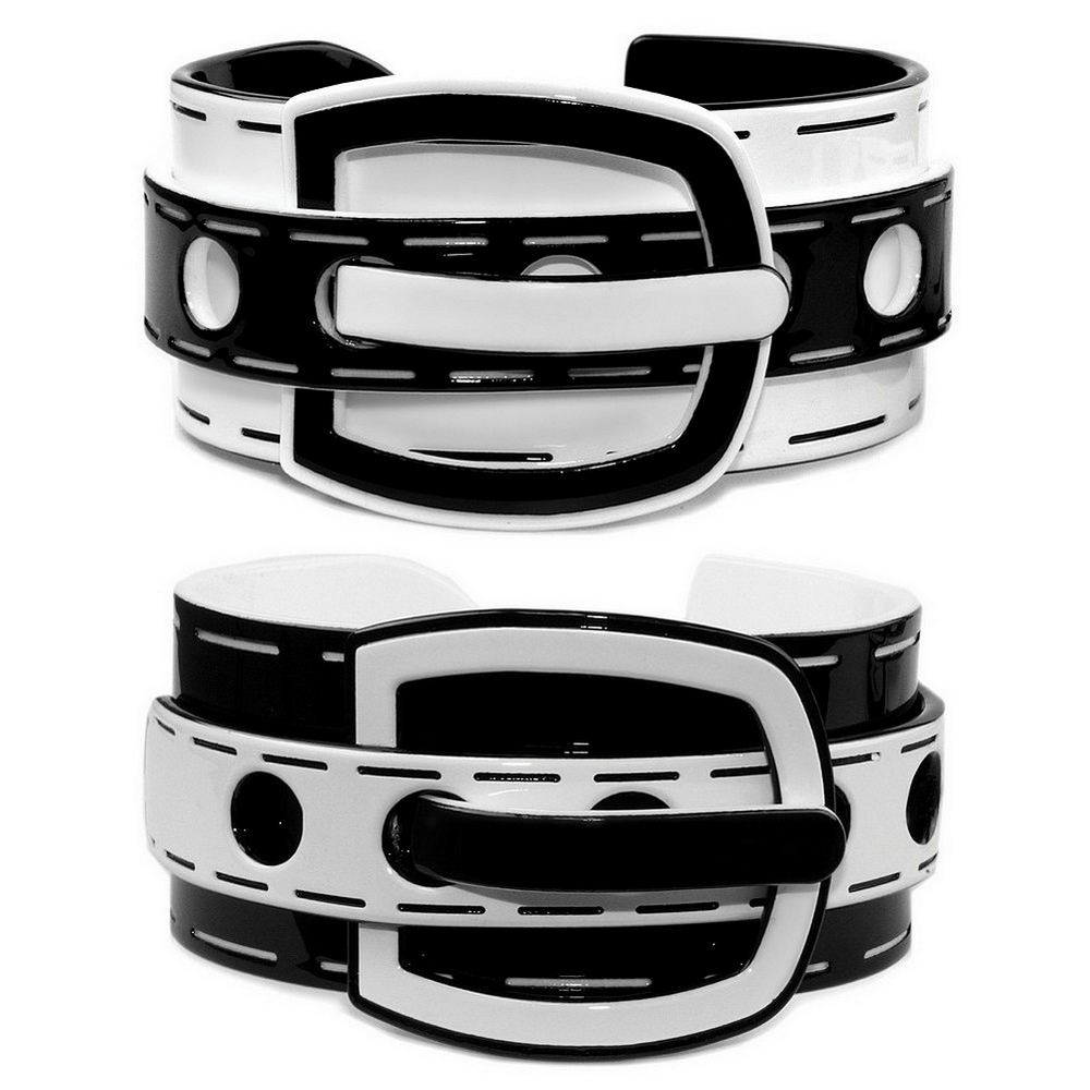 Bangle acrylic buckle black & white