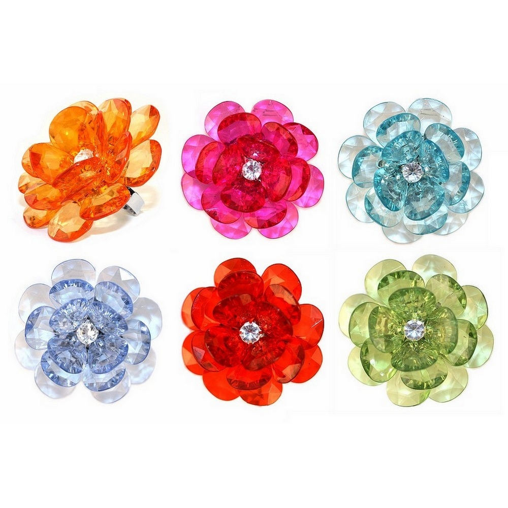 Ring resin facet crystal floret
