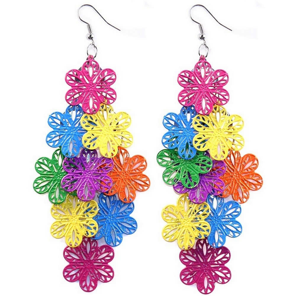 Drop earring multi flower