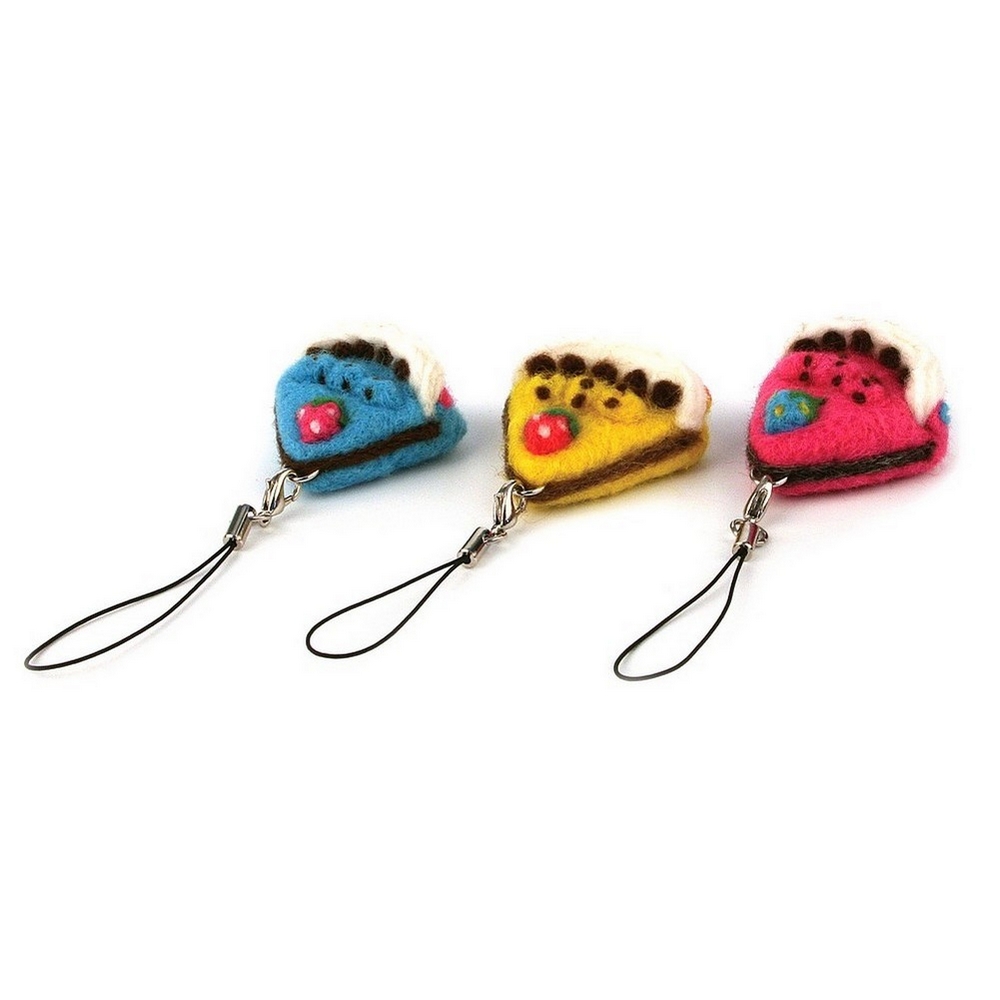 Keyring wool & felt cake