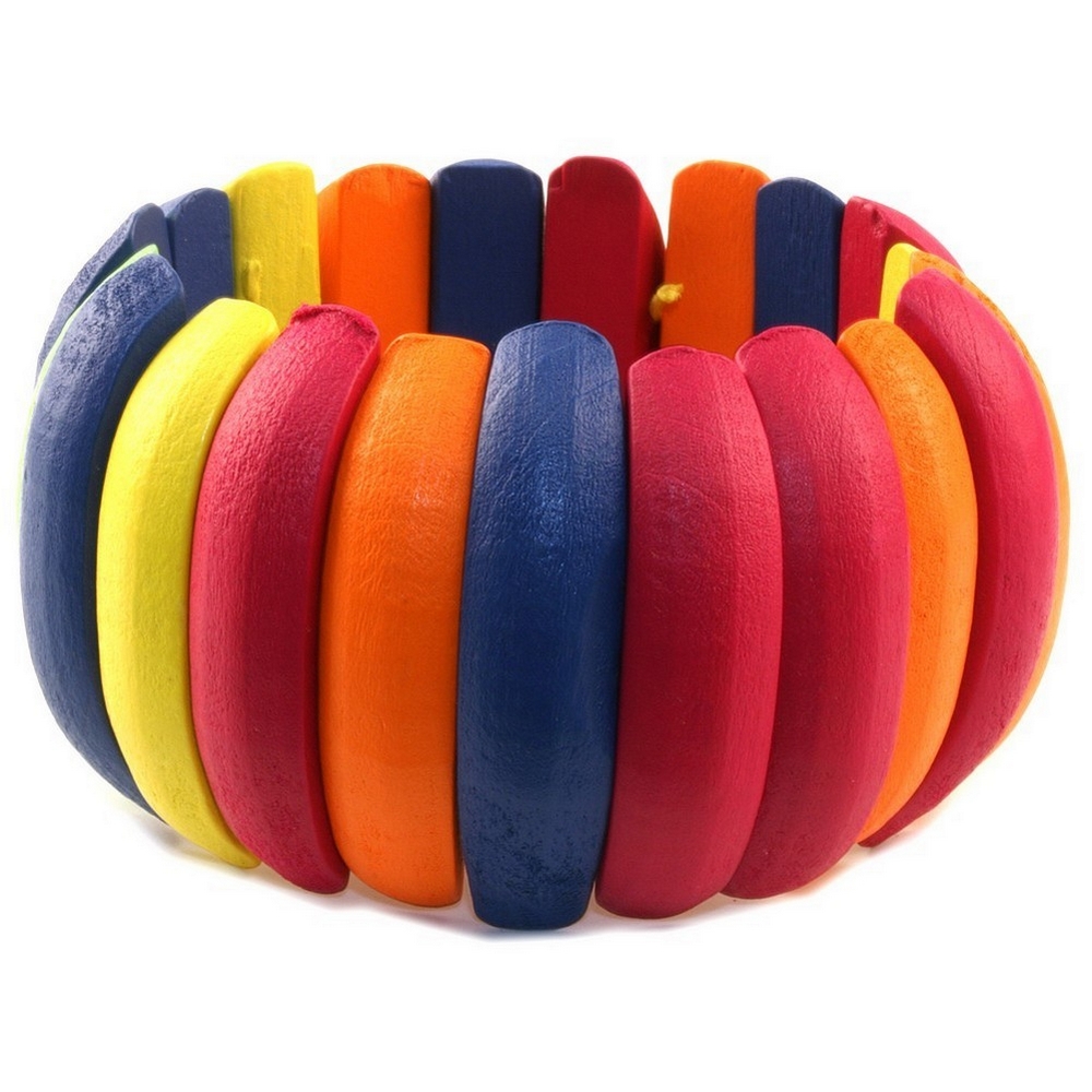 Bracelet wood rainbow cuff