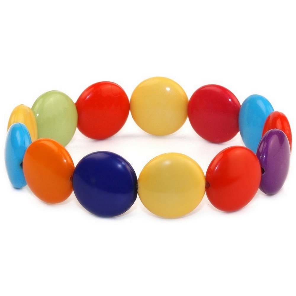 Bracelet resin smartie or m&m shaped beads elasticated