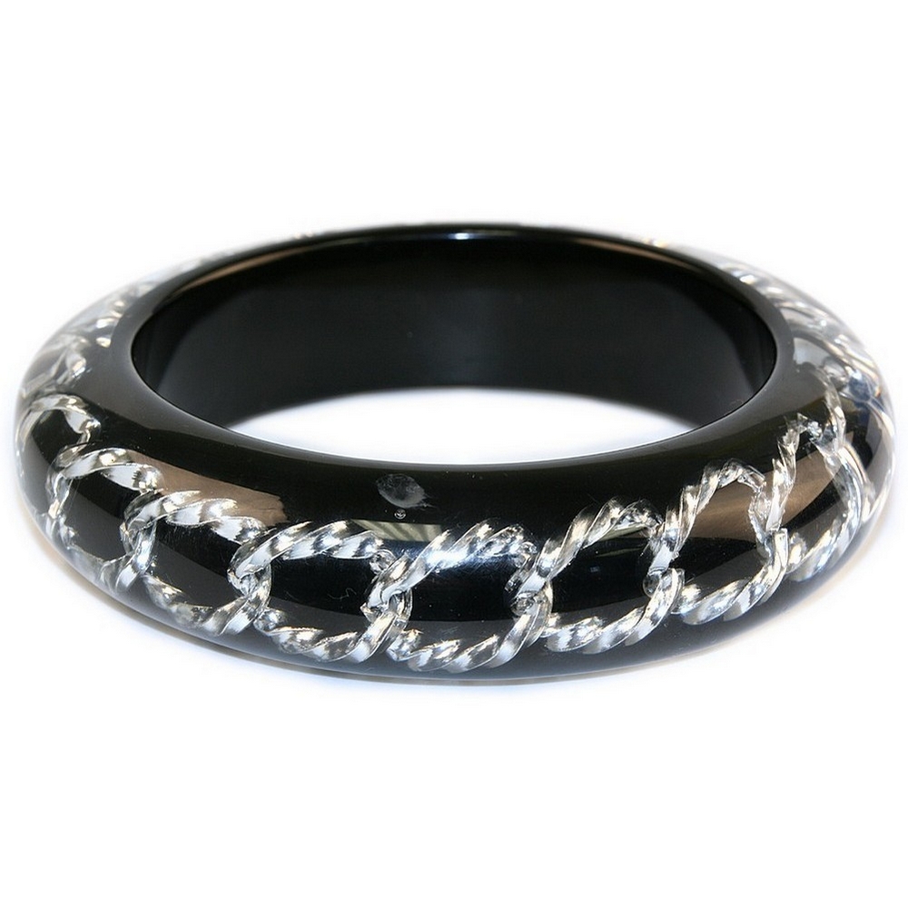 Bangle resin silver chain