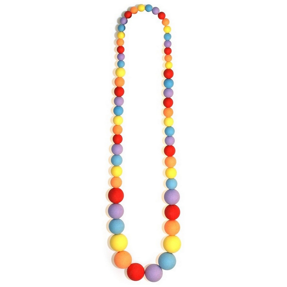 Bead string necklace resin frosted sugar ball beads elasticated 70cm