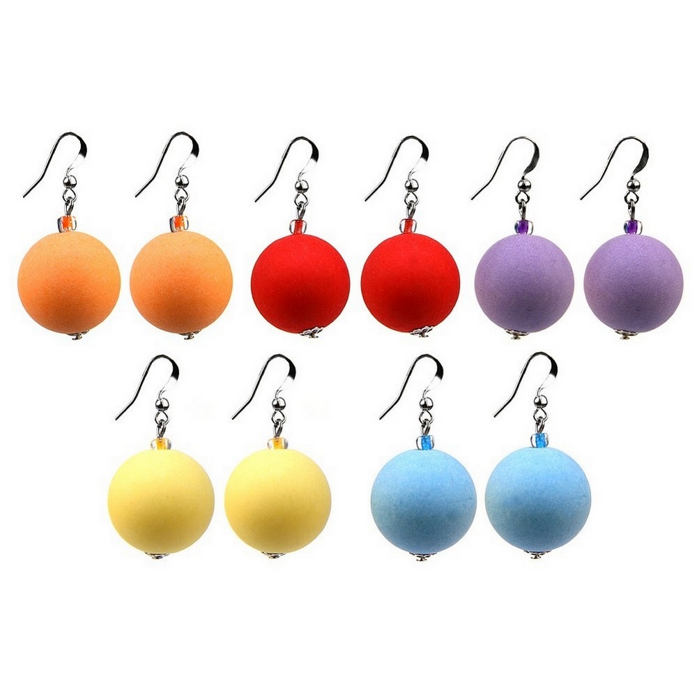 Drop earring resin frosted sugar ball - beads