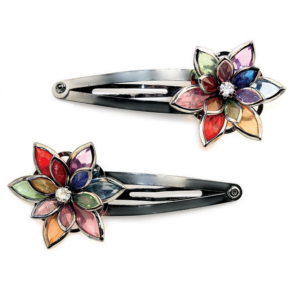 Hairwear crystal glass flower jewelled
