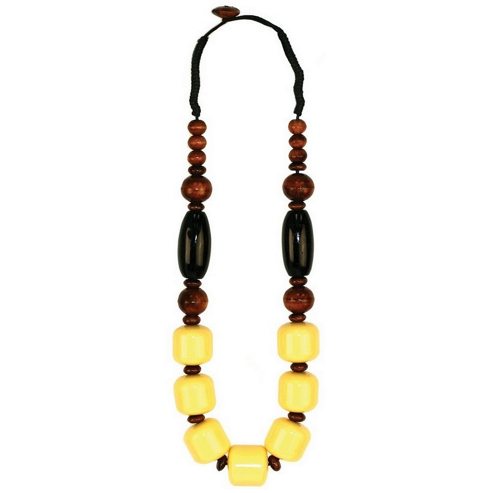Necklace resin black & ivory