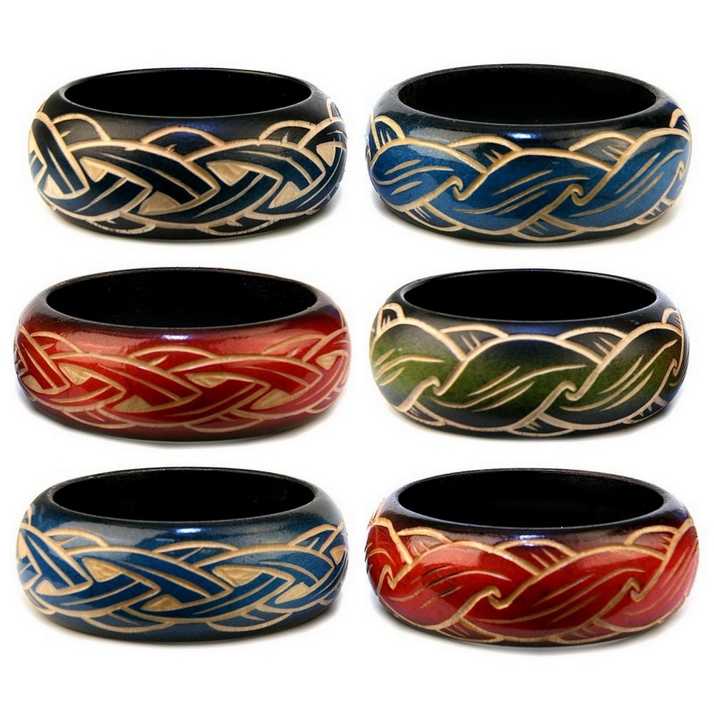 Bangle wood tattoo coloured