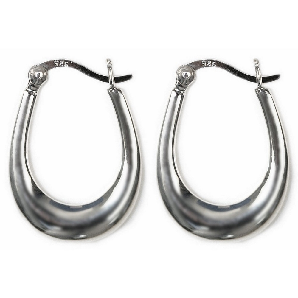 Drop earring 925 silver raised oval 24x17mm
