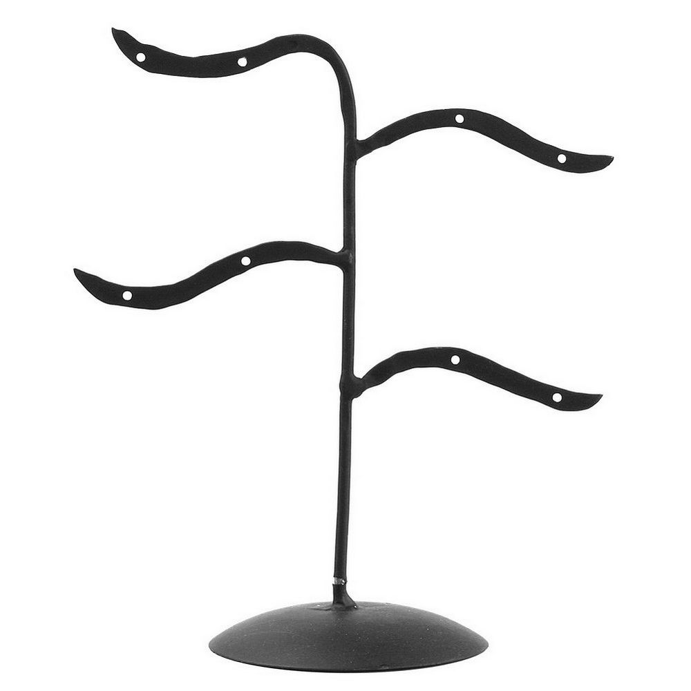 POS stand display earrings 4 arm 8 holes black 16 x 18cm