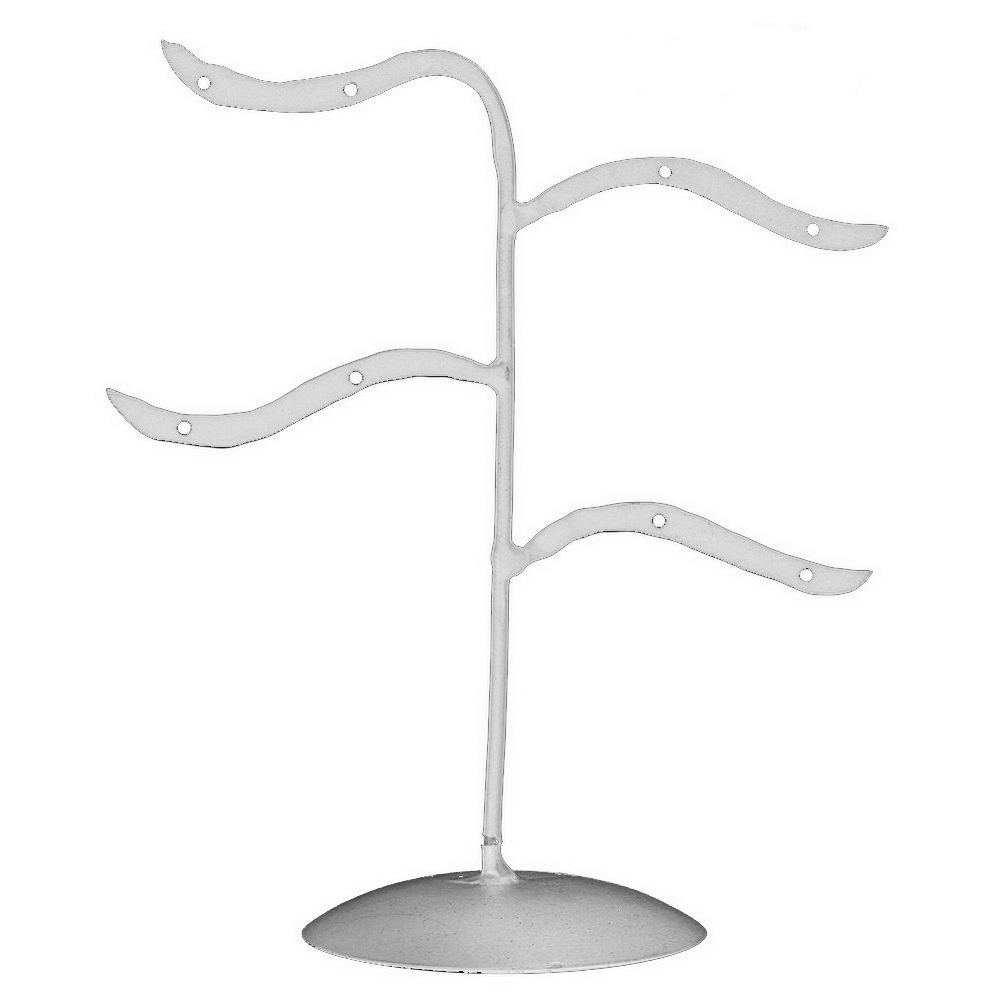 POS stand display earrings 4 arm - 8 holes white 16 x 18 cm