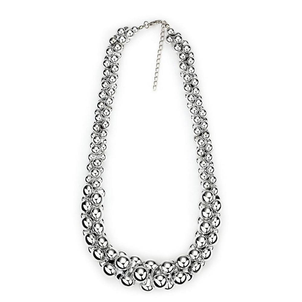 Bead string necklace resin graduated mirror bubble bone 55cm