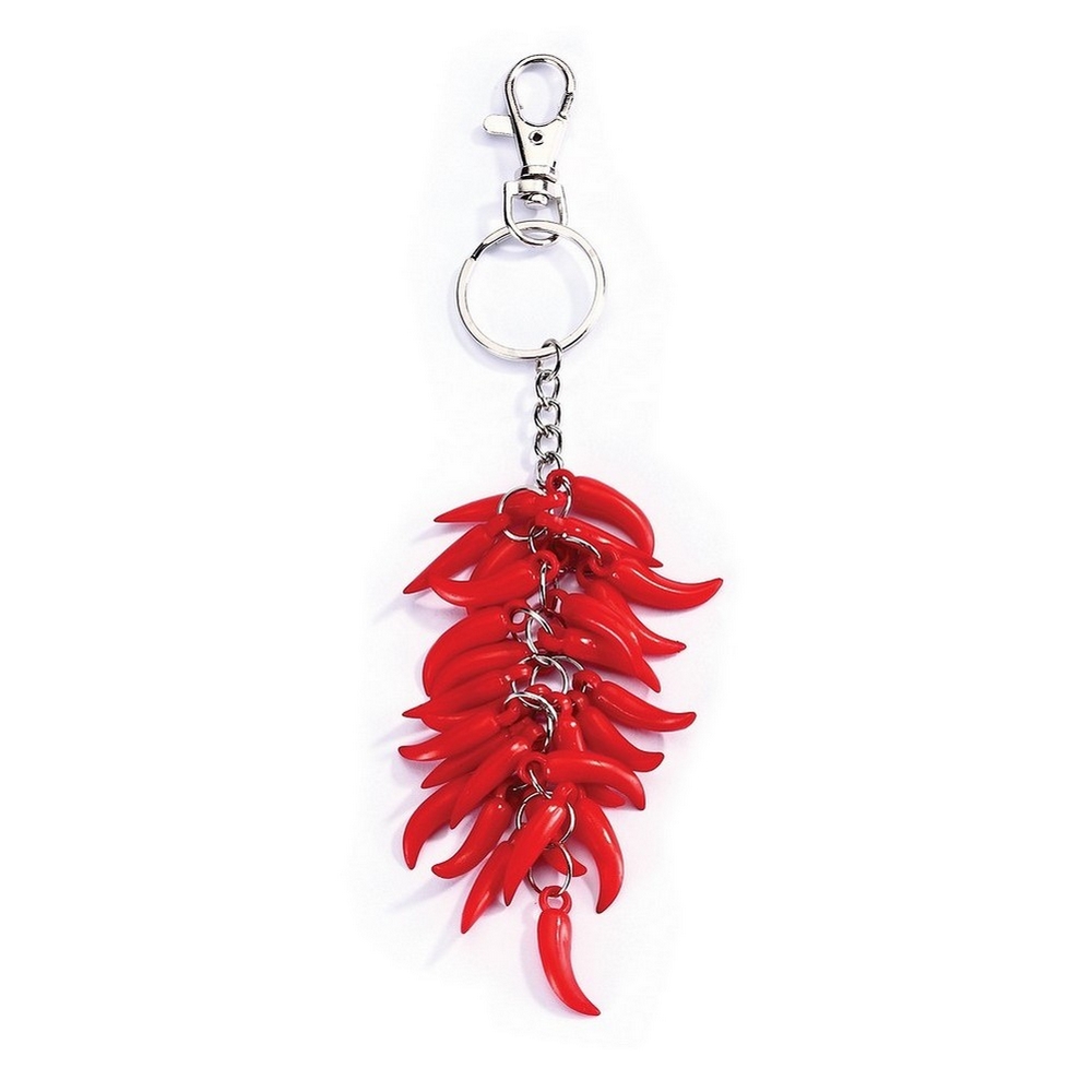 Keyring resin hot chillis red
