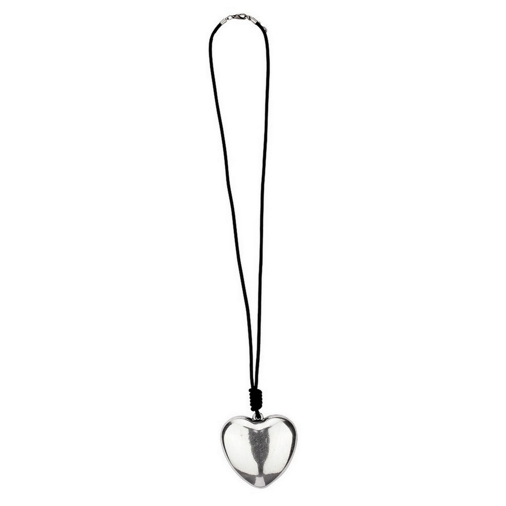 Necklace with a pendant leather 70mm heart 72cm