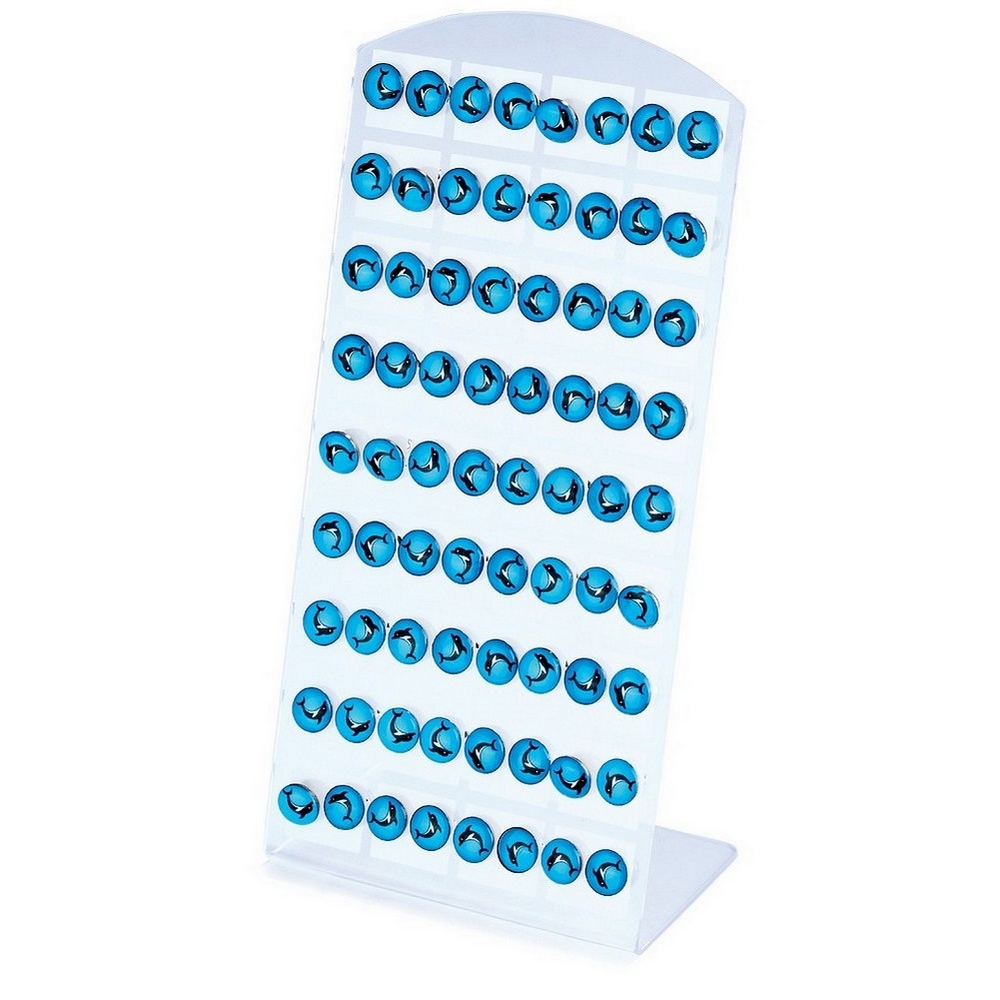 Stud earring acrylic dolphin blue
