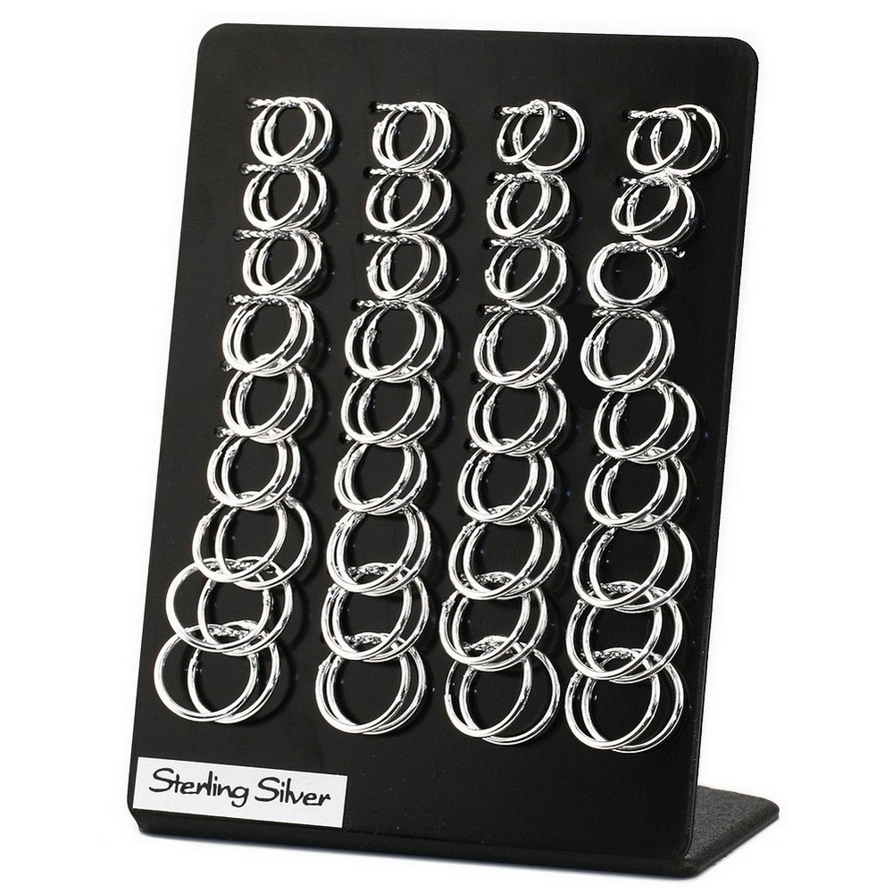 Hoop earring 925 silver hinged silver