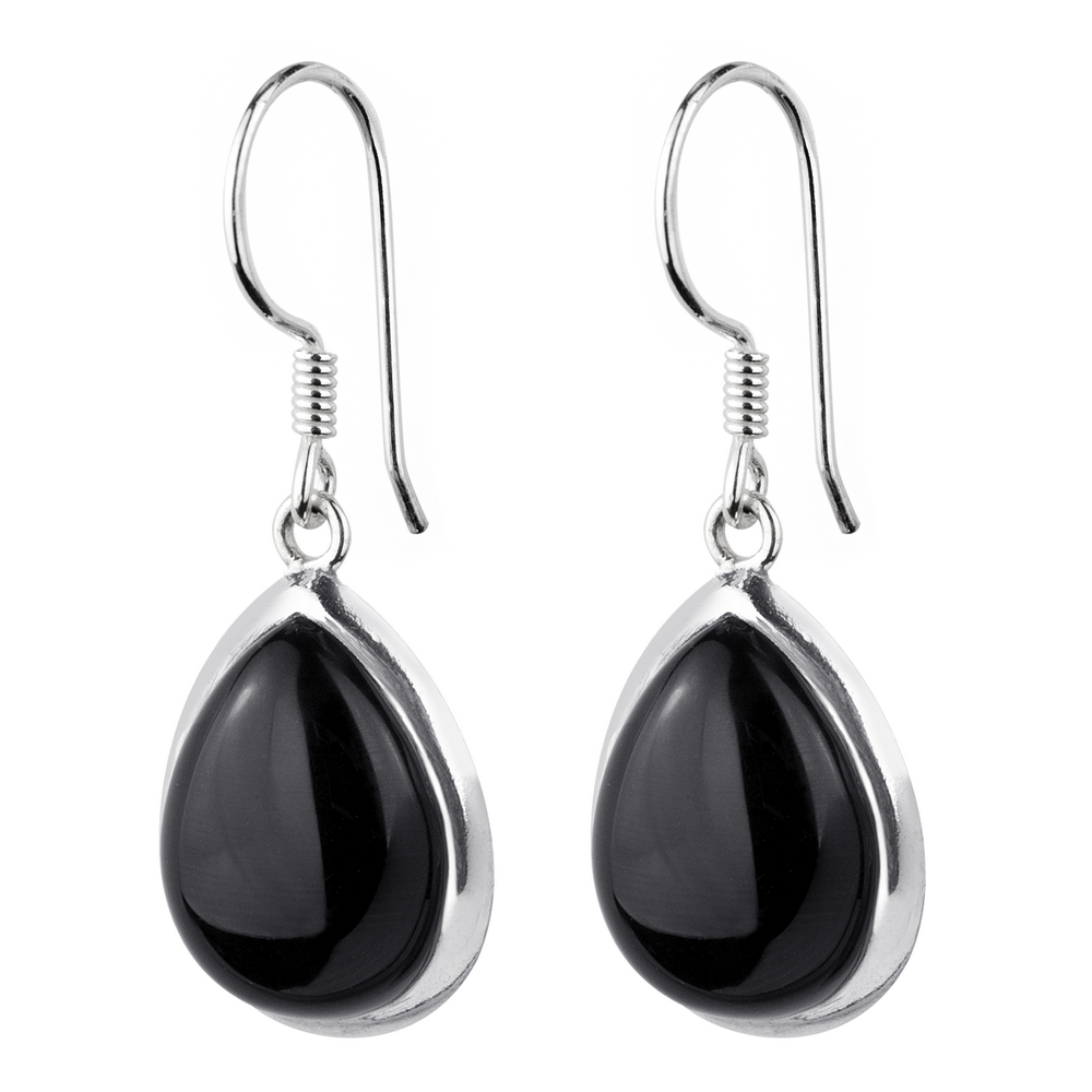 Drop earring 925 silver & black onyx teardrop