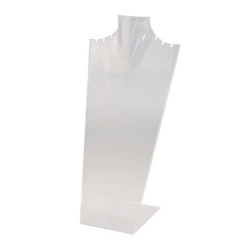 POS stand display acrylic neck 20 x 14 x 42cm with notches clear