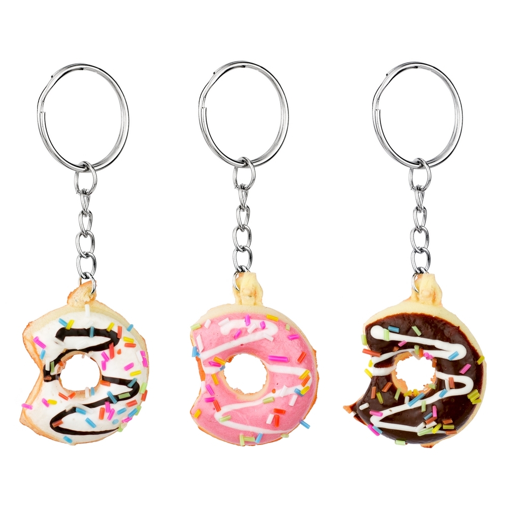 Keyring iced doughnut less one bite 45mm