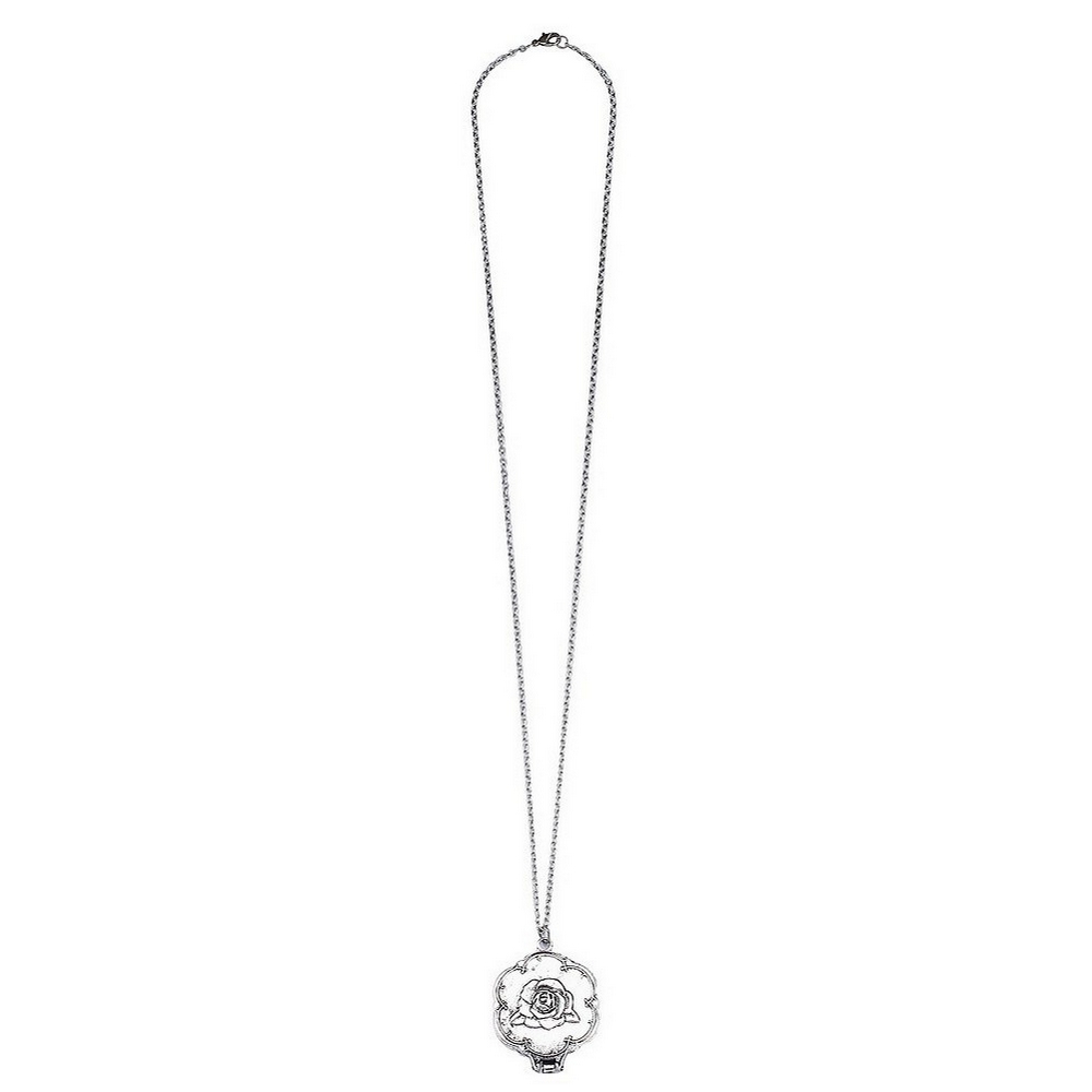 Necklace with a pendant 75cm chain with 40mm rose mirror