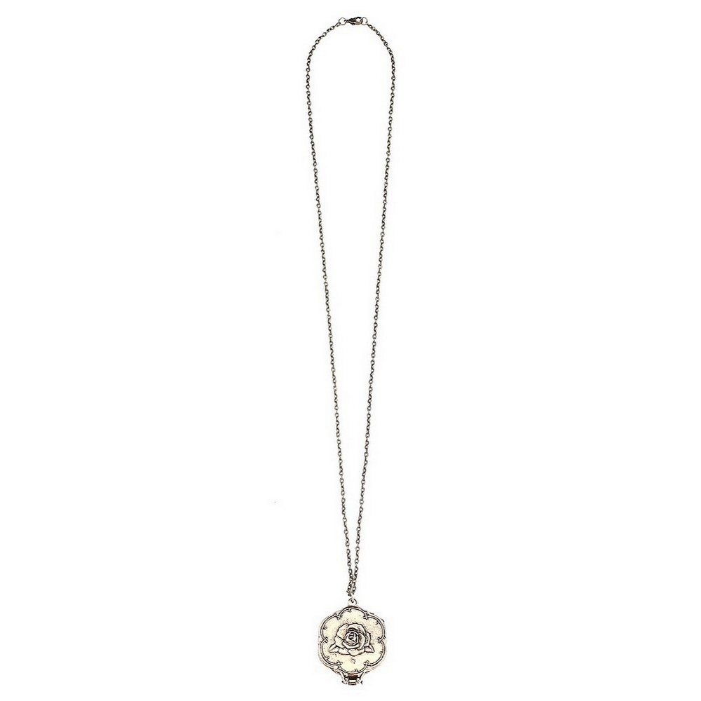 Necklace with a pendant gold plated rose mirror