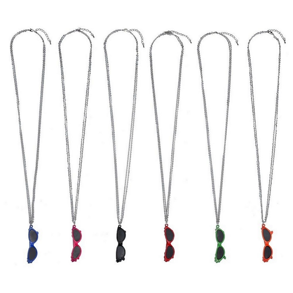 Necklace with a pendant crystal glass 70cm chain - & 63x15mm sunglasses