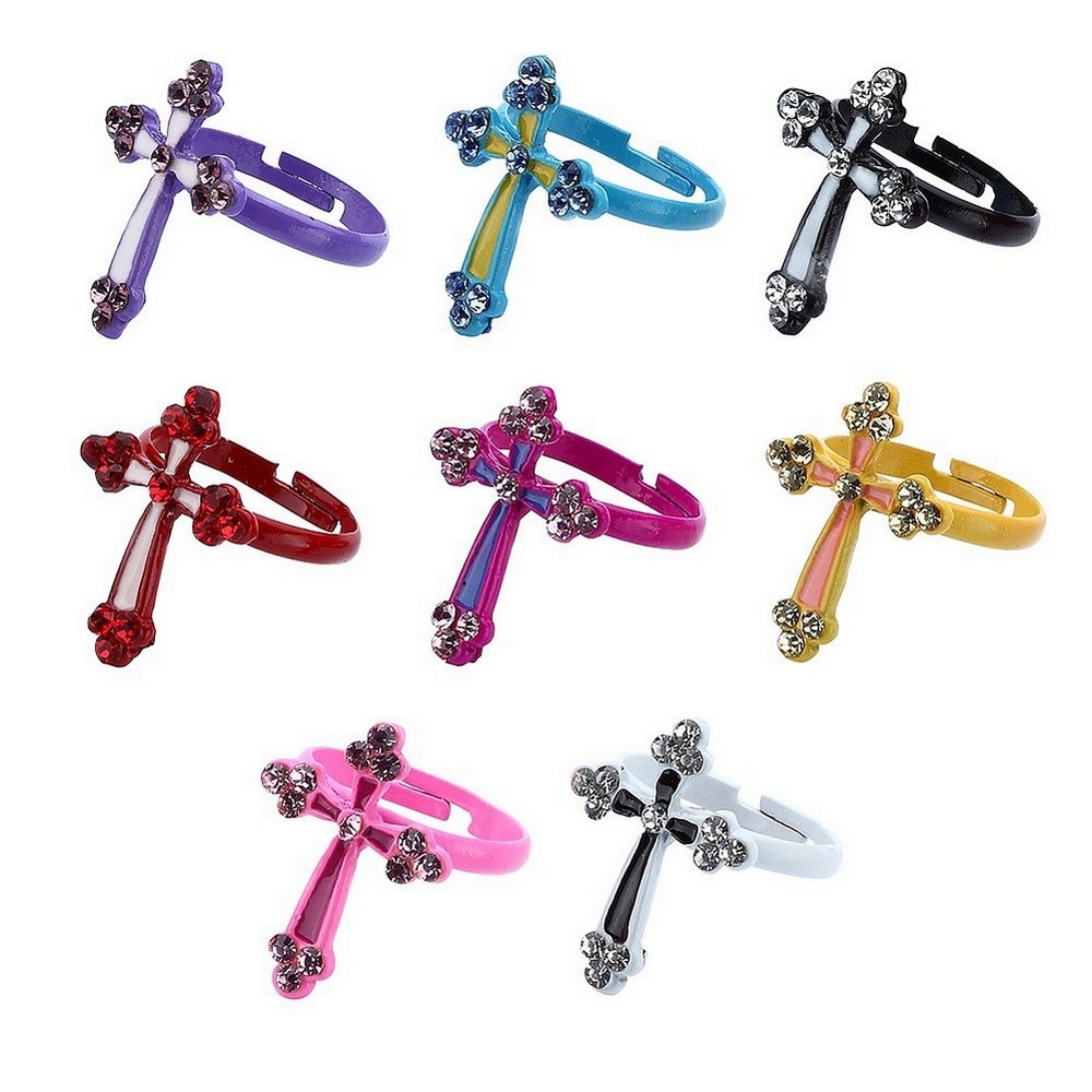 Ring crystal glass Latin cross
