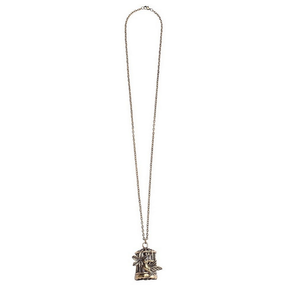 Necklace with a pendant gold plated bird cage
