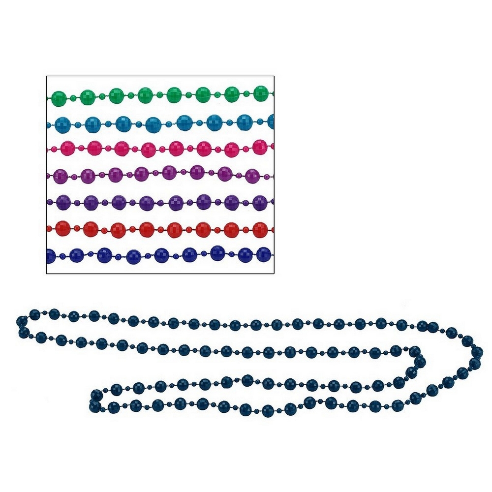 Bead string necklace resin 140cm - 10mm faceted beads Multicoloured