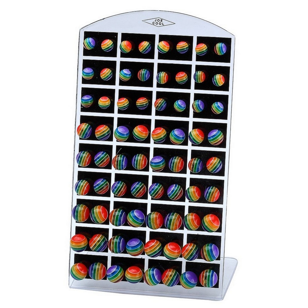 Stud earring resin rainbow bead