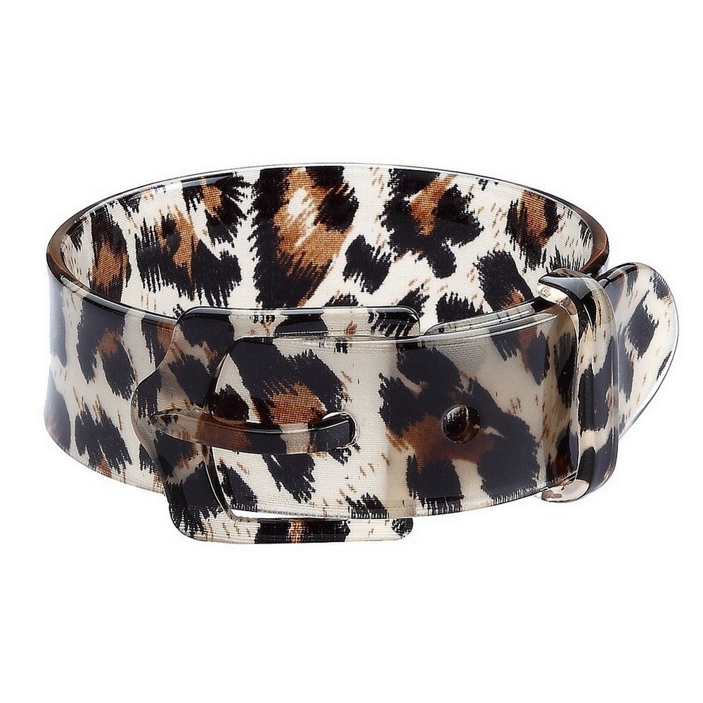Bangle acrylic animal print belt buckle style