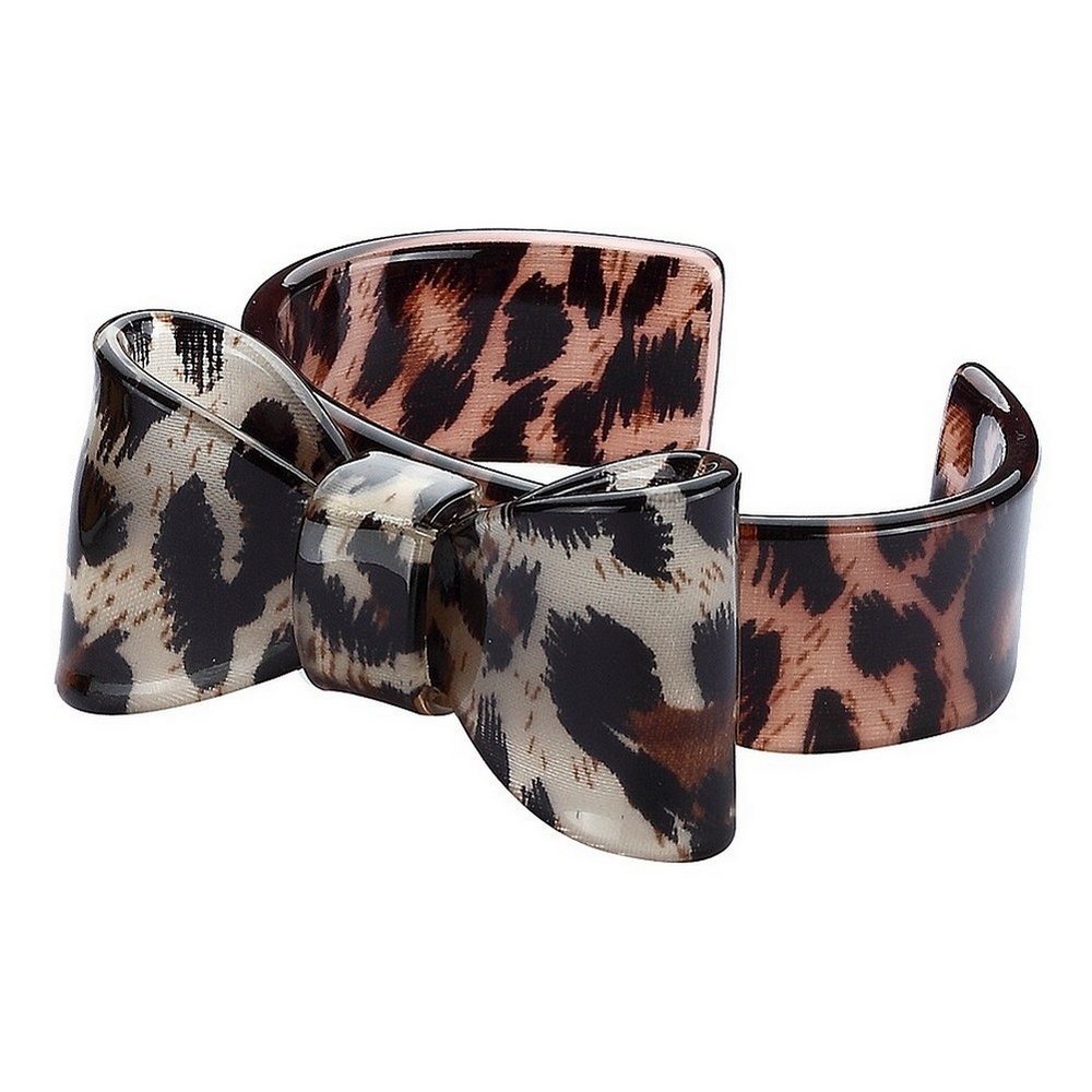 Bangle acrylic animal print with 60x30mm bow