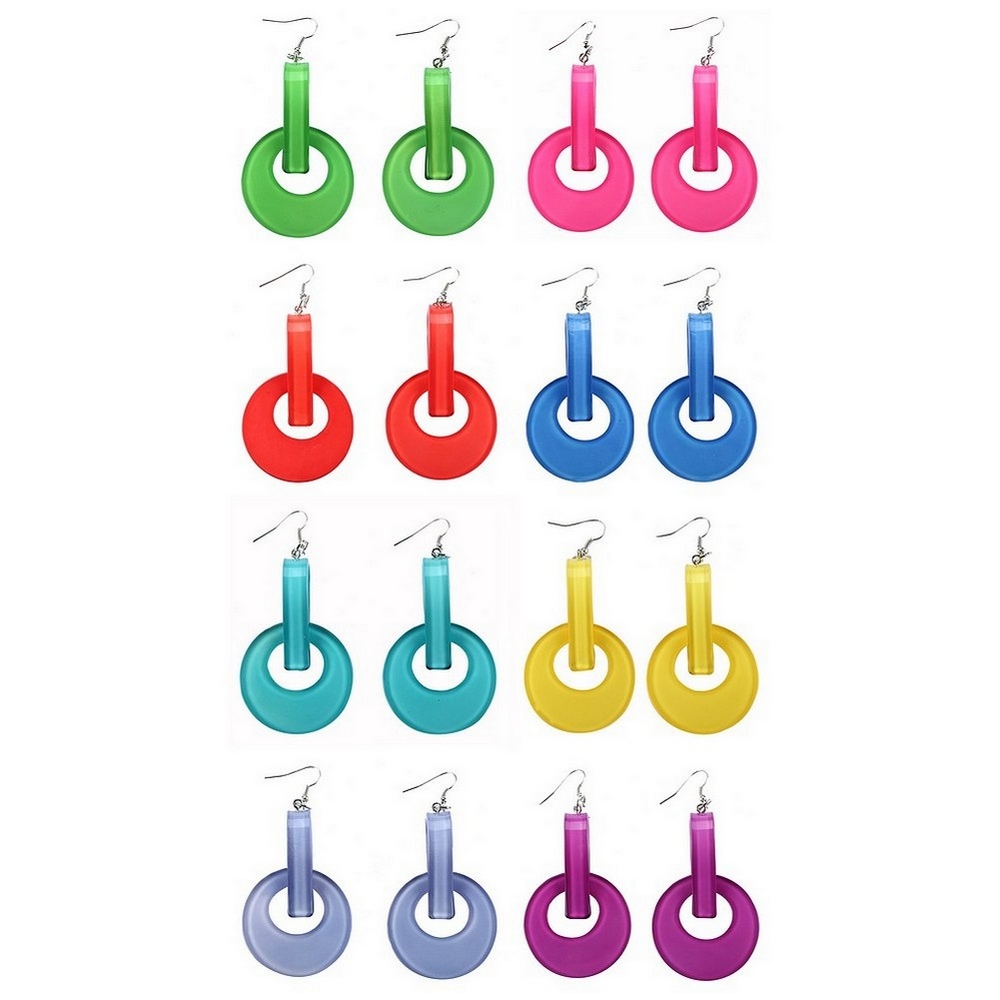 Drop earring acrylic 45mm disc