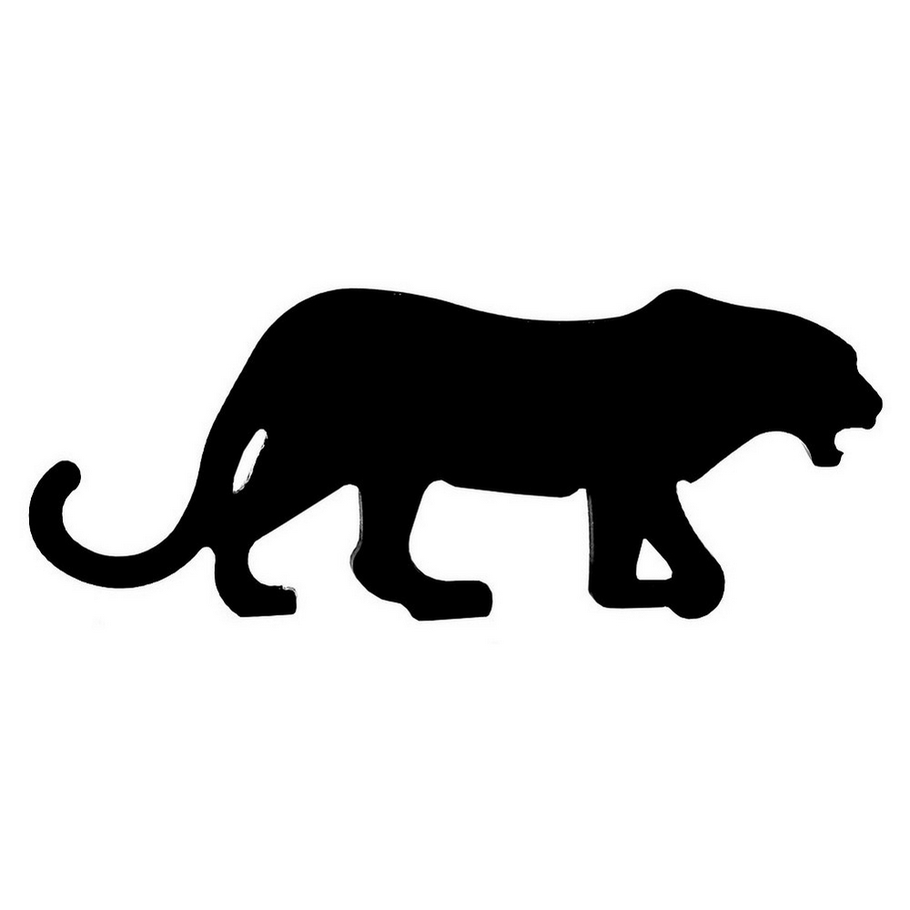 Brooch acrylic silhouette panther black