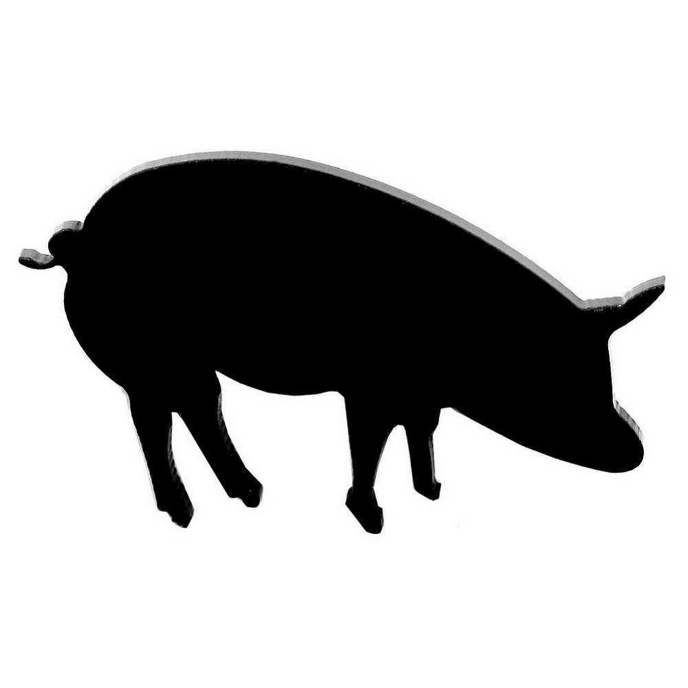 Brooch acrylic pig 48mm black
