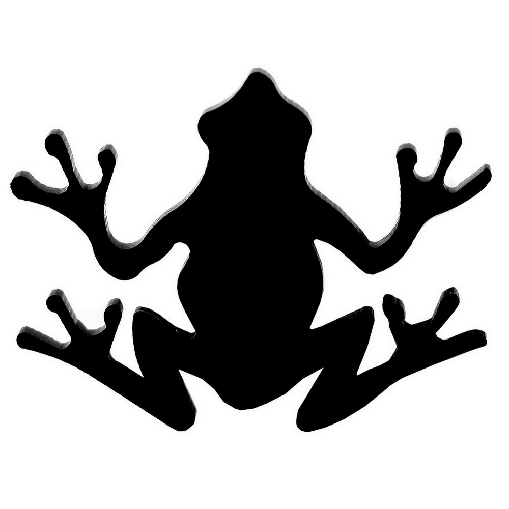 Brooch acrylic silhouette frog black