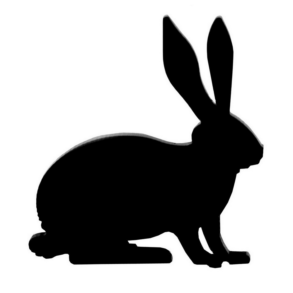 Brooch acrylic silhouette rabbit 33mm black